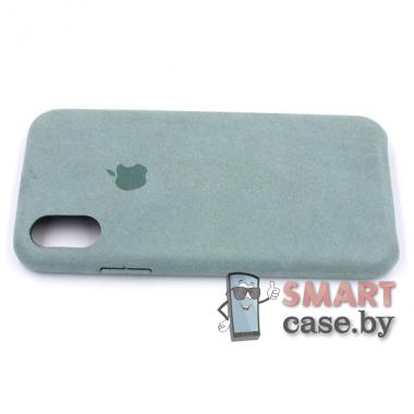 Замшевый чехол ALCANTARA для iPhone X, XS (зелёный)