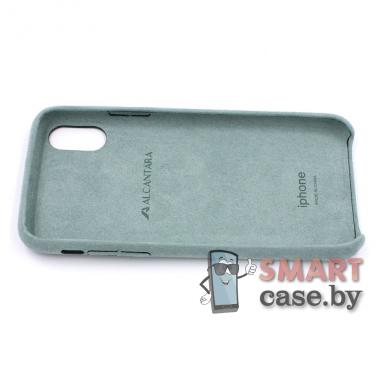 Замшевый чехол ALCANTARA для iPhone X, XS (зелёный)