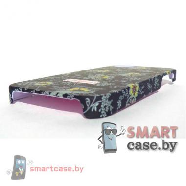 Чехол - накладка для iPhone 5 \ 5s Cath Kidston (черный с серыми цветами)