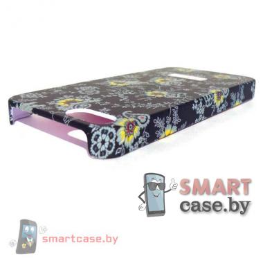 Чехол - накладка для iPhone 5 \ 5s Cath Kidston (черный с серыми цветами)