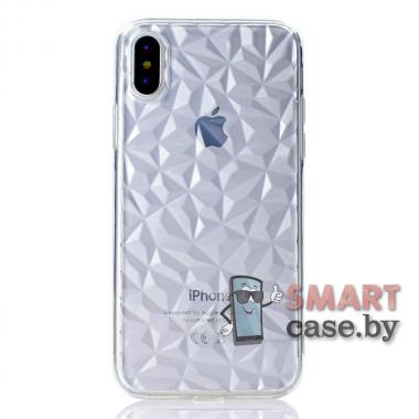 Силиконовый чехол 3D Diamond для iPhone X/XS (Прозрачный)