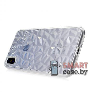 Силиконовый чехол 3D Diamond для iPhone X/XS (Прозрачный)