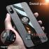 Силиконовый текстурный чехол+кольцо+магнит для iPhone X/XS (Чёрный)