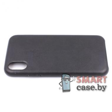 Кожаный чехол Leather Case для iPhone X/XS (Чёрный)