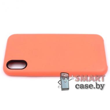 Кожаный чехол Leather Case для iPhone X/XS (Персиковый)