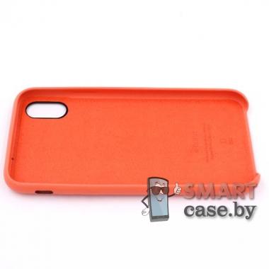Кожаный чехол Leather Case для iPhone X/XS (Персиковый)