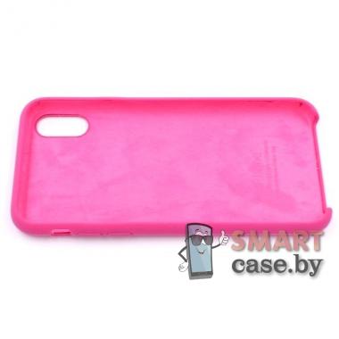 Силиконовый чехол Silicone Case для iPhone X/XS (Ярко-розовый)