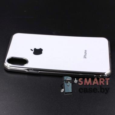 Силиконовый глянцевый чехол для iPhone X/XS (Белый)