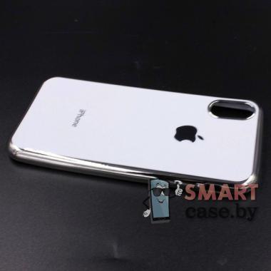 Силиконовый глянцевый чехол для iPhone X/XS (Белый)