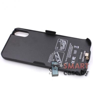 Пластиковый чехол Power Bank для iPhone X/XS матовый (Чёрный)