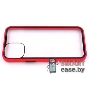 Чехол противоударный для iPhone 12 mini  силикон + пластик (Красно-черный)