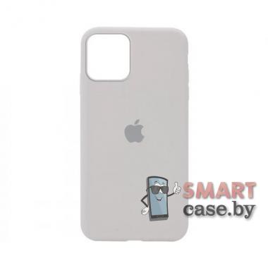 Cиликоновый чехол Silicone Case для iPhone 12 mini с яблоком (Бежевый)