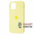 Cиликоновый чехол Silicone Case для iPhone 12 mini с яблоком (Светло-жёлтый)