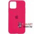 Cиликоновый чехол Silicone Case для iPhone 12 mini с яблоком (Малиновый)