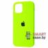 Cиликоновый чехол Silicone Case для iPhone 12 mini с яблоком (Салатовый)