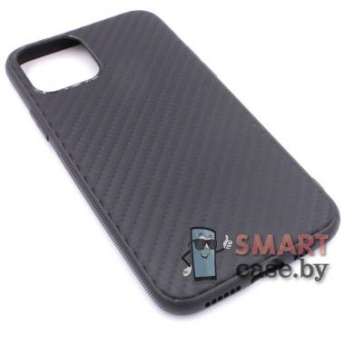 Силиконовый чехол для iPhone 12 Pro Max Carbon Fiber (Чёрный)
