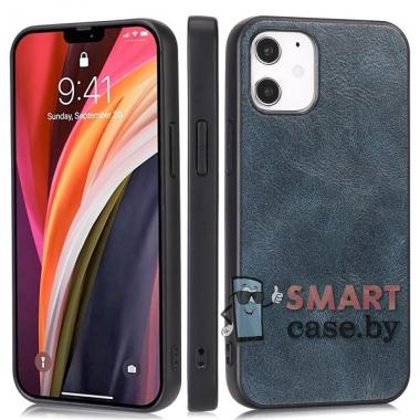 Кожаный чехол Crazy Horse для Apple iPhone 12/12 Pro (Синий)