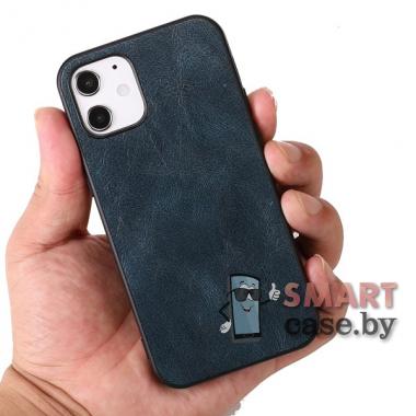 Кожаный чехол Crazy Horse для Apple iPhone 12/12 Pro (Синий)