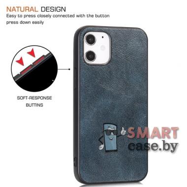 Кожаный чехол Crazy Horse для Apple iPhone 12/12 Pro (Синий)