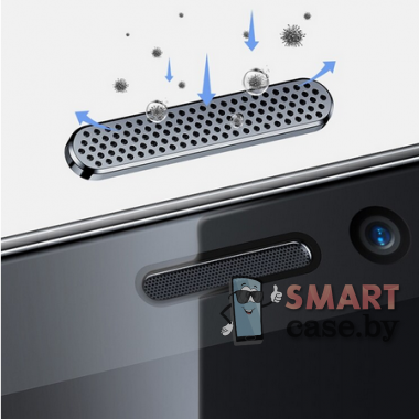 Стекло защитное для iPhone 12/12 Pro (6.1") (3D, сетка-пыльник, без рамки)