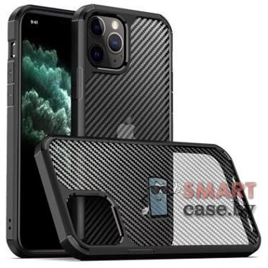 Силиконовый противоударный чехол Carbon Q Series для iPhone 12 Pro Max (Чёрный)