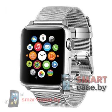 Ремешок металлический IWATCH MILANESE LOOP для Apple Watch 42мм, 44мм (серебряный)