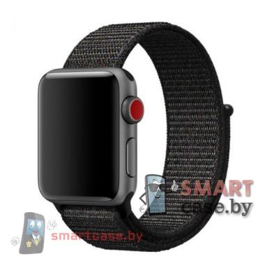 Ремешок из плетёного нейлона для Apple Watch Series 3/2/1 42мм, 44мм (чёрный)