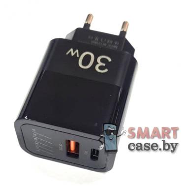Блок питания Profit ES-D61 USB + Type C 30W быстрая зарядка (Чёрный)