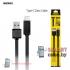 Кабель Type C - USB Remax RT-C1 плоский 1000мм USB 3.0 (черный)