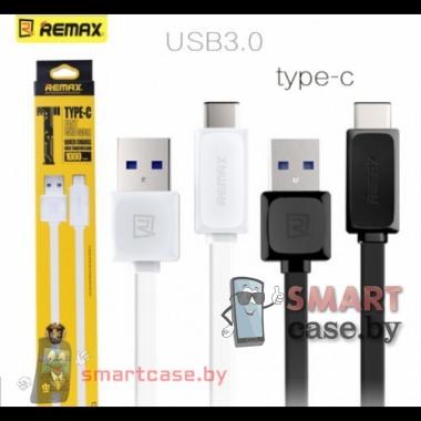 Кабель Type C - USB Remax RT-C1 плоский 1000мм USB 3.0 (белый)