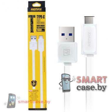 Кабель Type C - USB Remax RT-C1 плоский 1000мм USB 3.0 (белый)