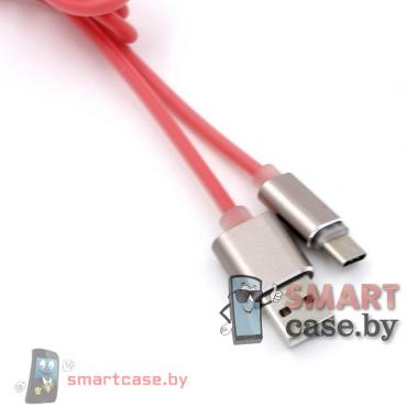 Кабель Type C - USB для зарядки и синхронизации (100 см Красный)