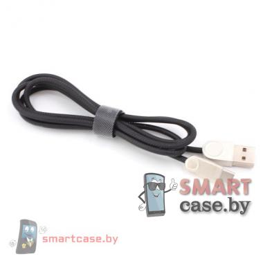 Кабель Type C - USB для зарядки и синхронизации 100см (черная кожа)