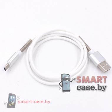 Кабель Type C - USB для зарядки и синхронизации 100см, с пружинками (Белый)