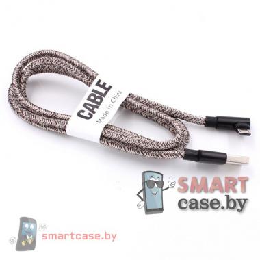 Кабель Type C - USB для зарядки и синхронизации 100см тканевый(серый)