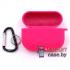 Чехол для Apple AirPods Pro Silicone Case силиконовый с карабином и заглушкой (Фуксия)
