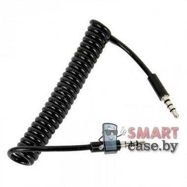 Кабель AUX 3.5 mm Jack Profit AU852 100 см пружинка (черный)