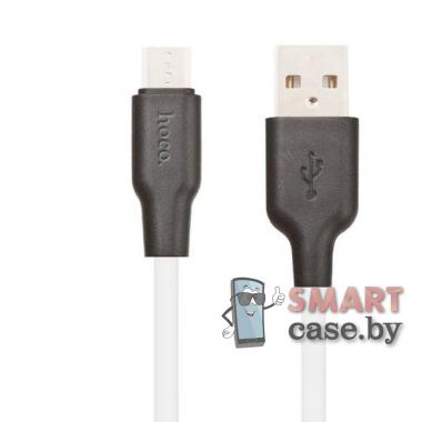 Кабель HOCO X21 Plus Micro USB - USB, 2.4A, 100 см, силиконовый (Белый)