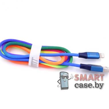 Дата-кабель Profit QY-21 USB - Lightning 3A 100 см в нейлоновой оплетке (разноцветный)