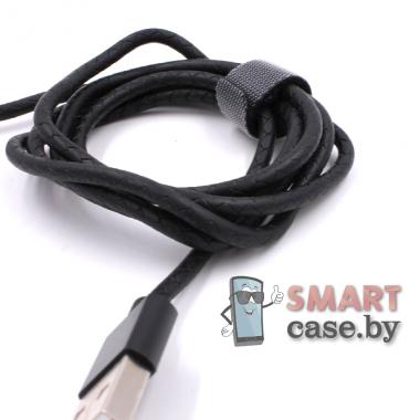 Магнитный дата-кабель Profit QY-83 USB - Type C 2.4A 100 см в оплетке (Чёрный)