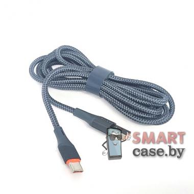 Дата-кабель USB - Type-C Profit LS632 в нейлоновой оплётке 200см, 30W (чёрный)