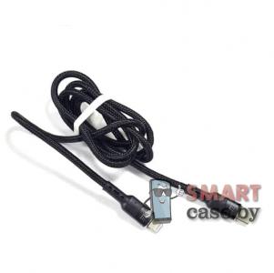 Кабель Apple Lightning - Type-C тканевый Profit QY-18, 20W, 100 см (Чёрный)