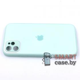 Чехол для iPhone 11 Matt Glass Case, силикон+стекло (Мятный)