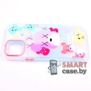 Силиконовый чехол для iPhone 12 с перламутровым переливом (Kaws)