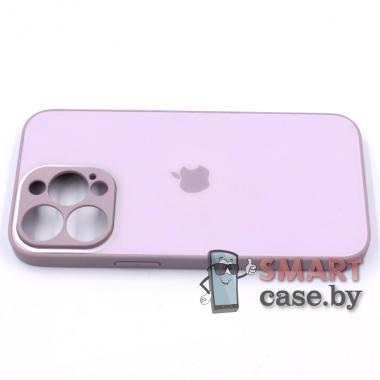 Чехол для iPhone 13 Pro Max Matt Glass Case, силикон+стекло (Светло-фиалковый)