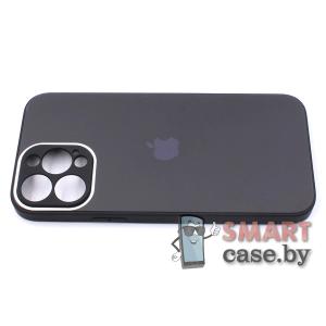 Чехол для iPhone 13 Pro Matt Glass Case, силикон+стекло (Черный)