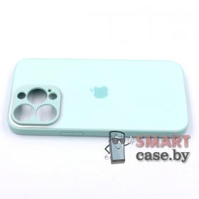 Чехол для iPhone 13 Pro Matt Glass Case, силикон+стекло (Мятный)