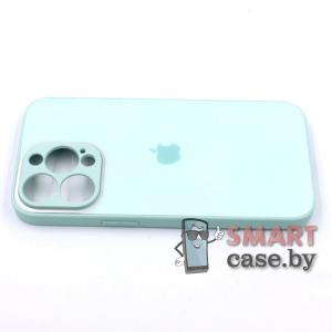 Чехол для iPhone 13 Pro Matt Glass Case, силикон+стекло (Мятный)
