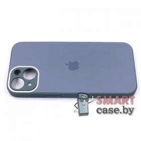Чехол для iPhone 13 Matt Glass Case, силикон+стекло (Графит)