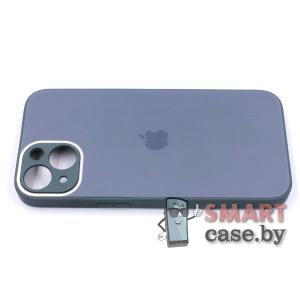 Чехол для iPhone 13 Matt Glass Case, силикон+стекло (Графит)